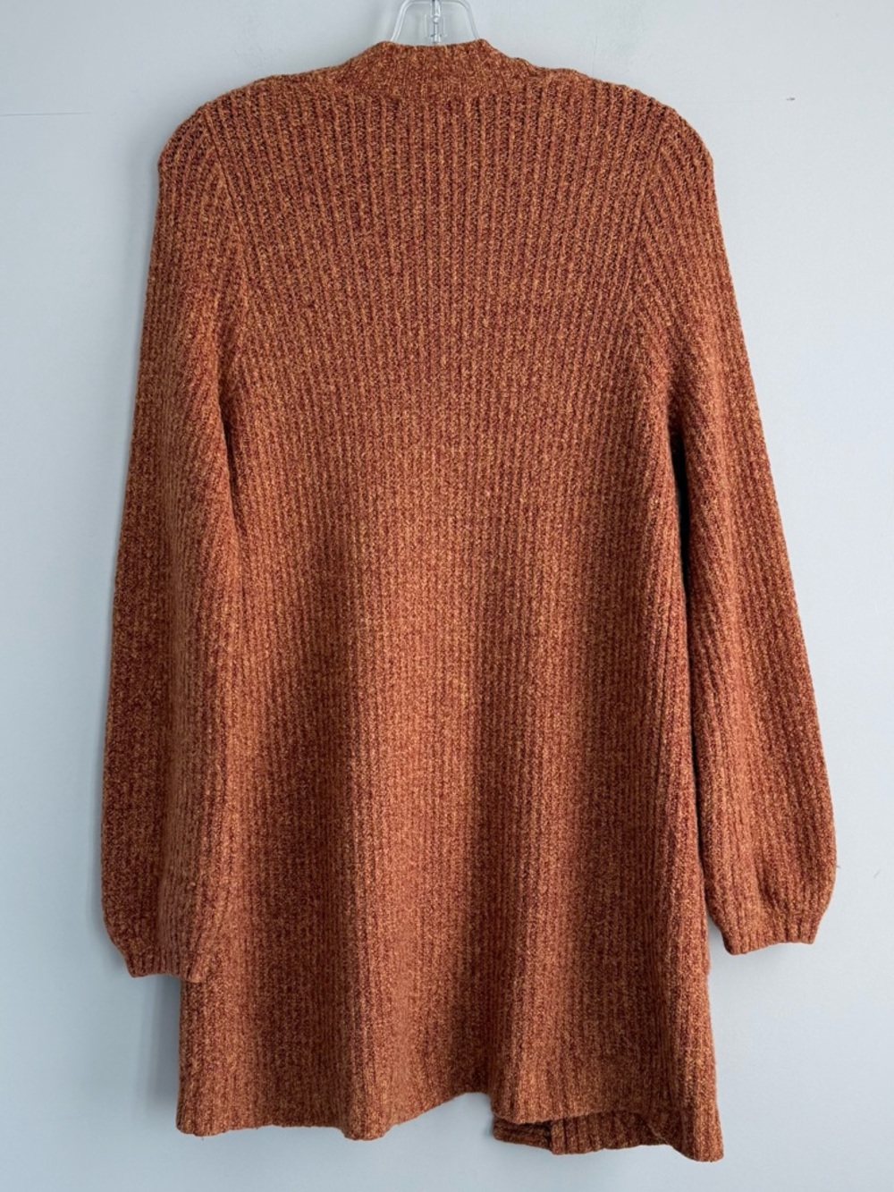 Marine Layer Ontario Cardigan Rust Orange S Cozy Open Front Cotton Blend Sweater - Picture 7 of 15